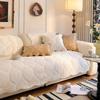 New Autumn and Winter Sofa Cover Fabric Plush Straight Row Anti Slip Sofa Cushion Cover Soft and Versatile One-piece Cream Style
