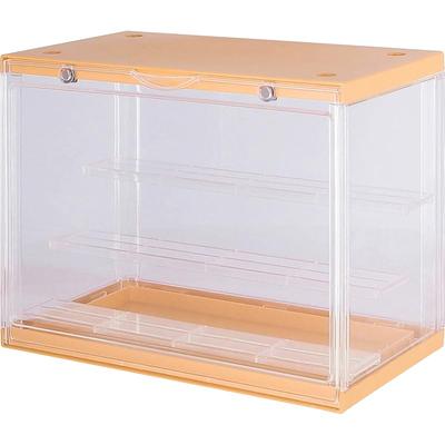 Fuji Boeki Collection Case, Acrylic Case, Figure Case, 30cm Wide X 17.6cm Deep X 23.3cm High, 3 Tiers, Yellow, Product Number 29028