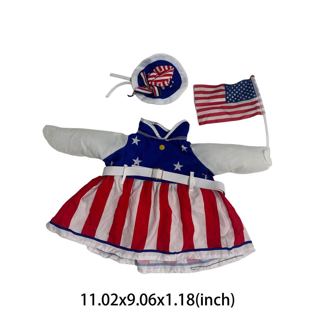 4th of July Patriotic Porch Goose Outfits Fits 23In Geese Statue 250th Anniversary Animal Clothes for USA 250th Anniversary