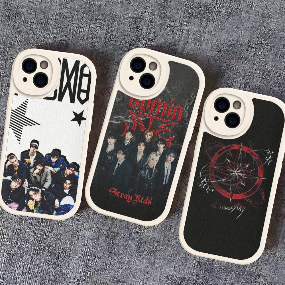 Kpop S-Stray K-Kids For IPhone 16 15 14 13 12 11 Pro Max Plus Shockproof Leather Soft Phone Cover
