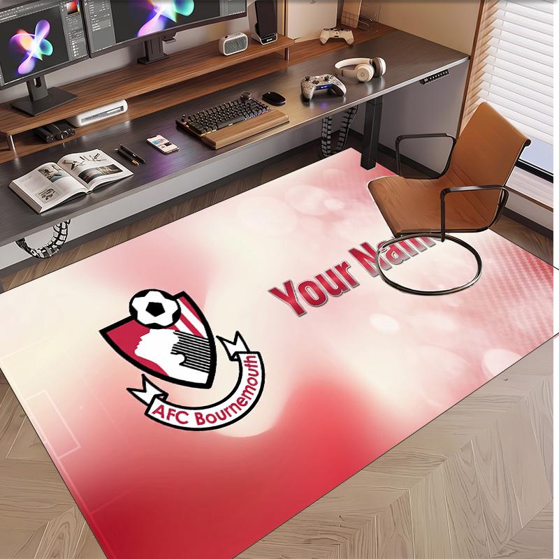 Personalized Crystal Velvet Carpet Bournemouth Football Pattern Non Slip Floor Rug