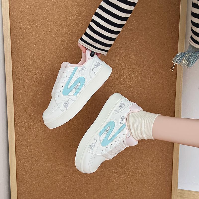 Fashion Small White Shoes Large Size Women Wedge Basket 2025 All-Match Casual Female Sneakers Big Size Sports Leisure Big Size Shoes Wom