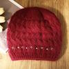 Autumn and winter new women's rabbit fur knitted hat medium old man mother hat thickened old lady wool hat