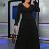 Dames Sexy Elegante Effen Jurk met Lange Mouwen - Grote Maten - Lente 2026 Collectie