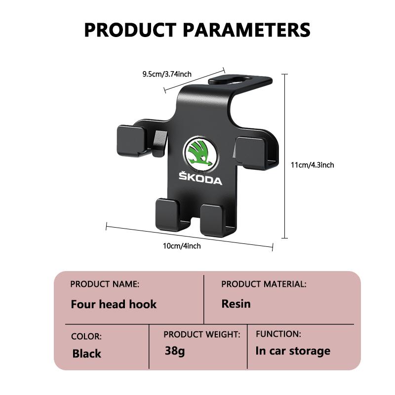 Rjhwp8 For Skoda Car Interior Seat Hook Sundry Storage Holder Accessories Fabia Kamiq Superb Scala Enyaq-iV MK3 VisionS Yeti