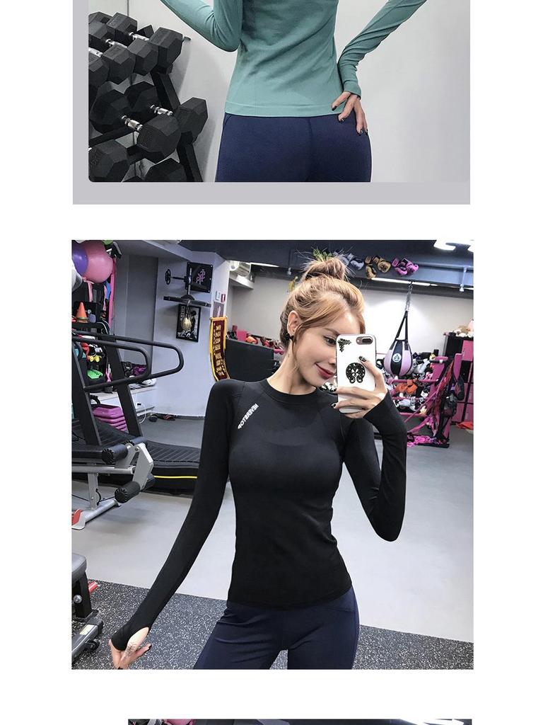 Dámský rychleschnoucí zeštíhlující fitness top s dlouhým rukávem na podzim/zimu