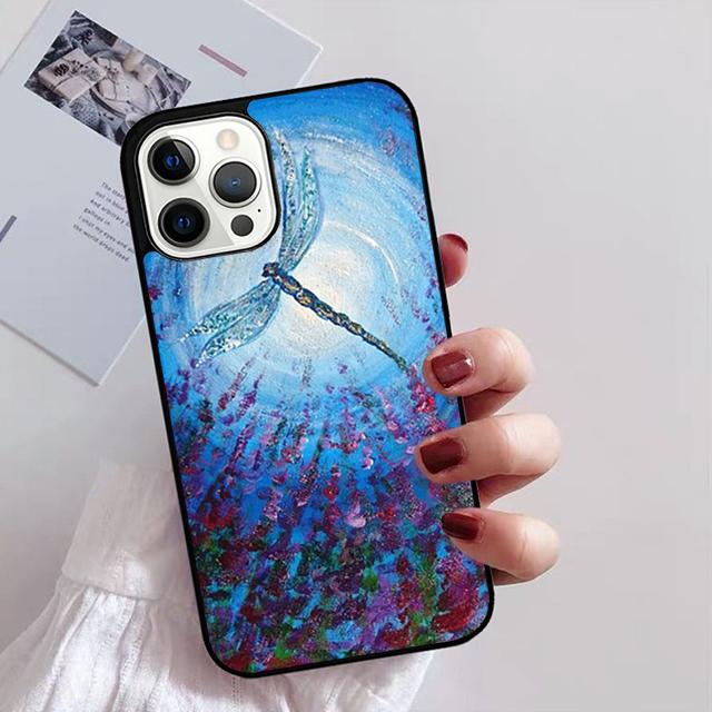 Luxury Dragonfly Phone Case for iPhone 11 12 13 14 Pro Max Mini XR XS SE 2020 6 7 8 Plus Samsung S21 S22 Coque Fundas