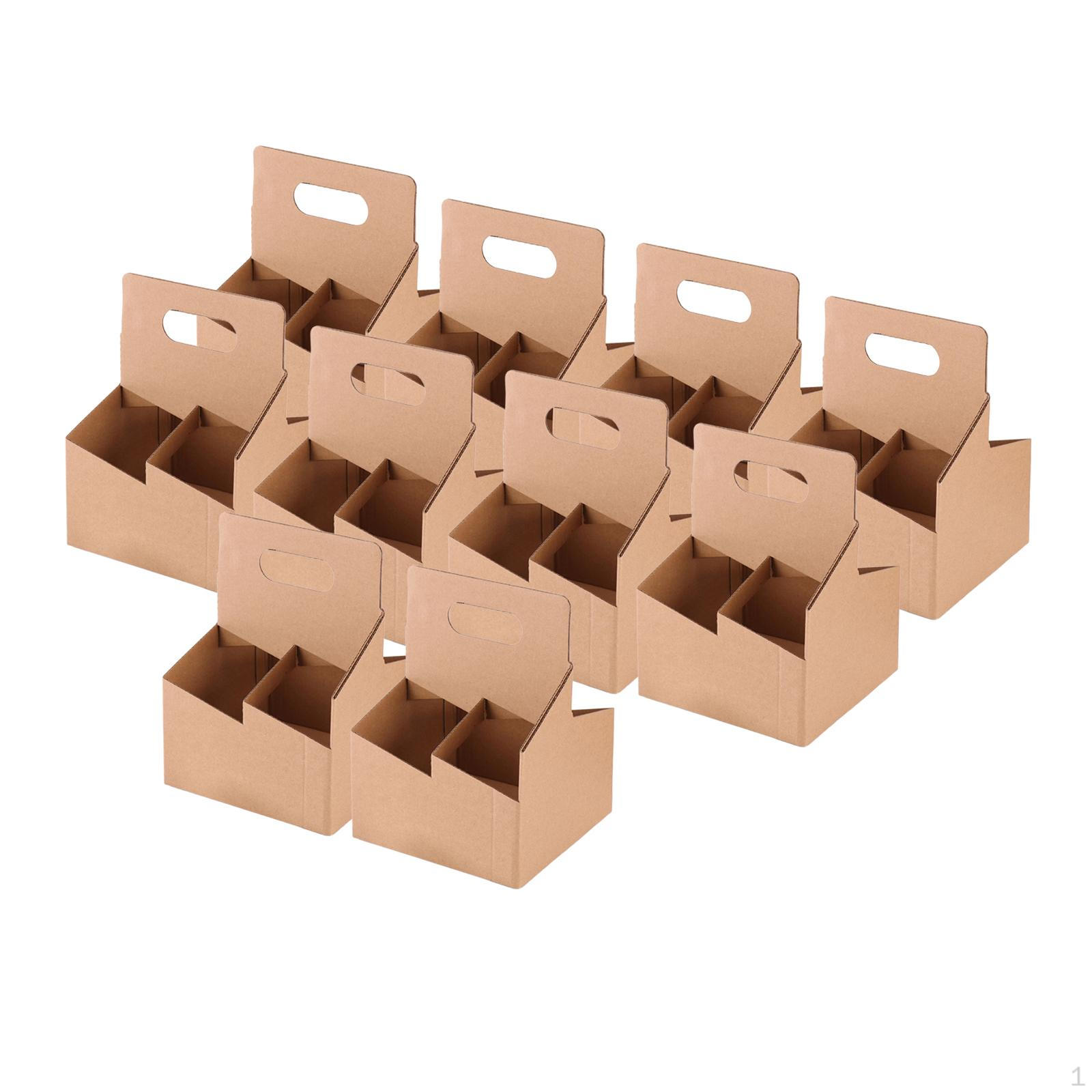 

10 штук держатель для напитков на 4 стакана с ручкой Контейнеры для еды на вынос Складной держатель для бабл-чая и льда 16cmx18cmx24cm