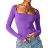 Long Sleeved Square Neck Sexy Base Shirt Long Sleeve Square-Neck Sexy Base Shirt