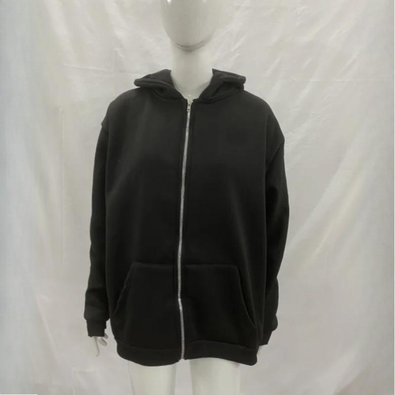 Y2K Ein Vintage Punk bestickter Kreuz Herbst- und Winter-Strickjacke mit Kapuze