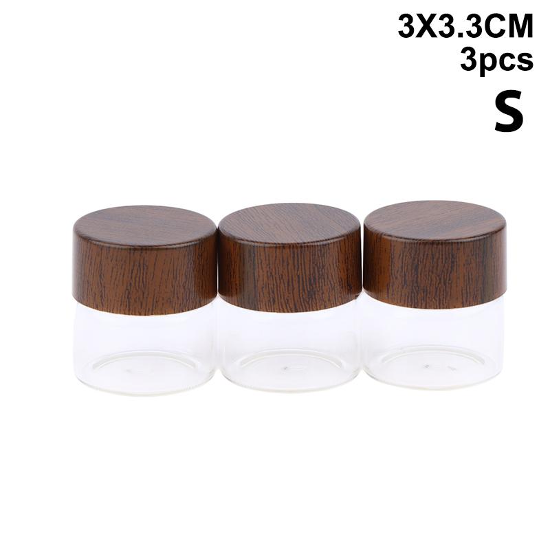 

3Pcs Mini Glass Bottles Portable Airtight Coffee Bean Jars Candy Spice Jars Wooden Lid Storage Boxes Sealed Airtight Canisters S 3Pcs