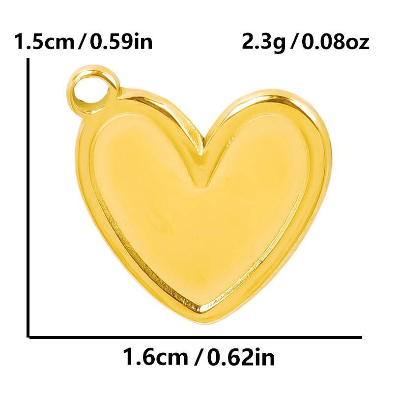 6Pcs Blank Settings Cabochon Pendants Round Rectangle Square Charm Stainless Steel Charms For Jewelry Making Bulk Diy Necklaces