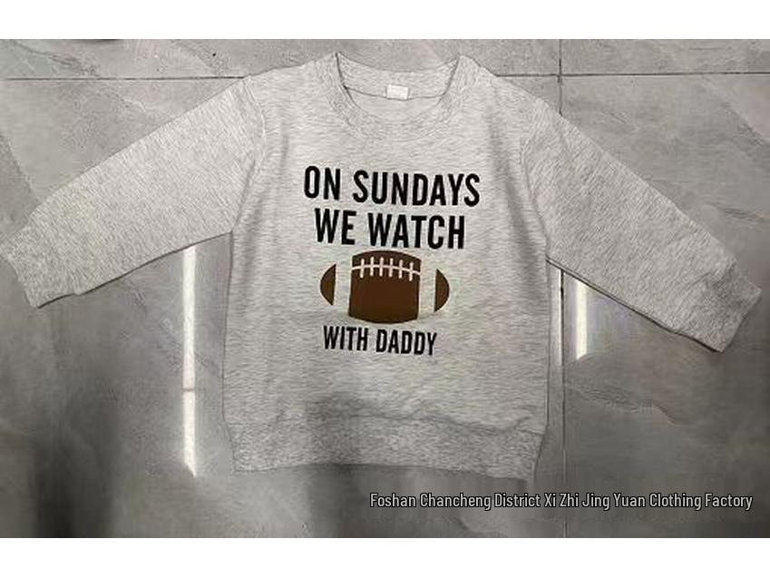 Children's Long Sleeve Rugby Letter Print Pullover Sweatshirt