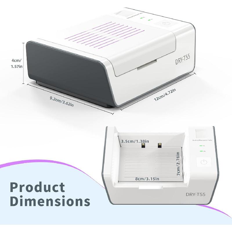 Hörgeräte Trockner Entfeuchter, Doppelte Trocknungsmodusauswahl, Reinigungsset für die Trockenbox, Entfernt Schweiß & Feuchtigkeit für Hörgeräte, Verstärker, Ohrstöpsel