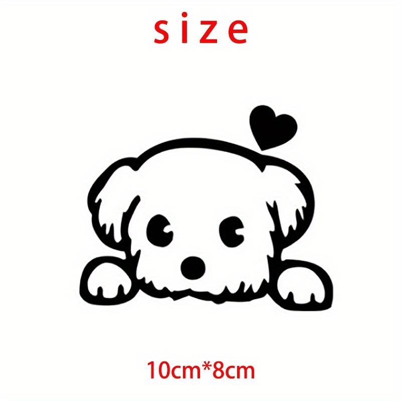 Black Dog & Heart Pattern Car Stickers, Universal Car Exterior Decorative Sticker