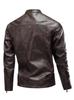 Cross-European size new men's leather jacket casual fashion stand-up collar jacket men's leather jacket motorcycle jacket