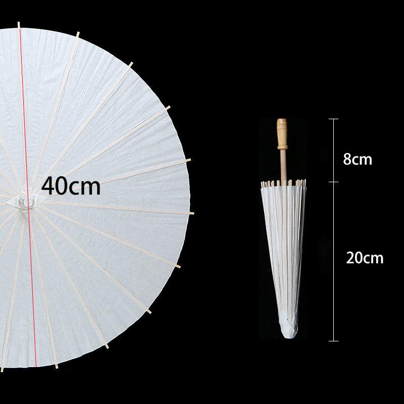 

6PCS Parasol Umbrellas Wedding Photo Cosplay Prop 40/60/80cm Paper Umbrella DIY White Umbrella Summer Whites Party Beach Decor Bamboo&10K