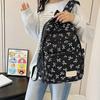 3 Pcs/Set Fashion Large Capacity Bow Backpack Bow Print Adjustable Strap Student Backpack Nylon School Bag