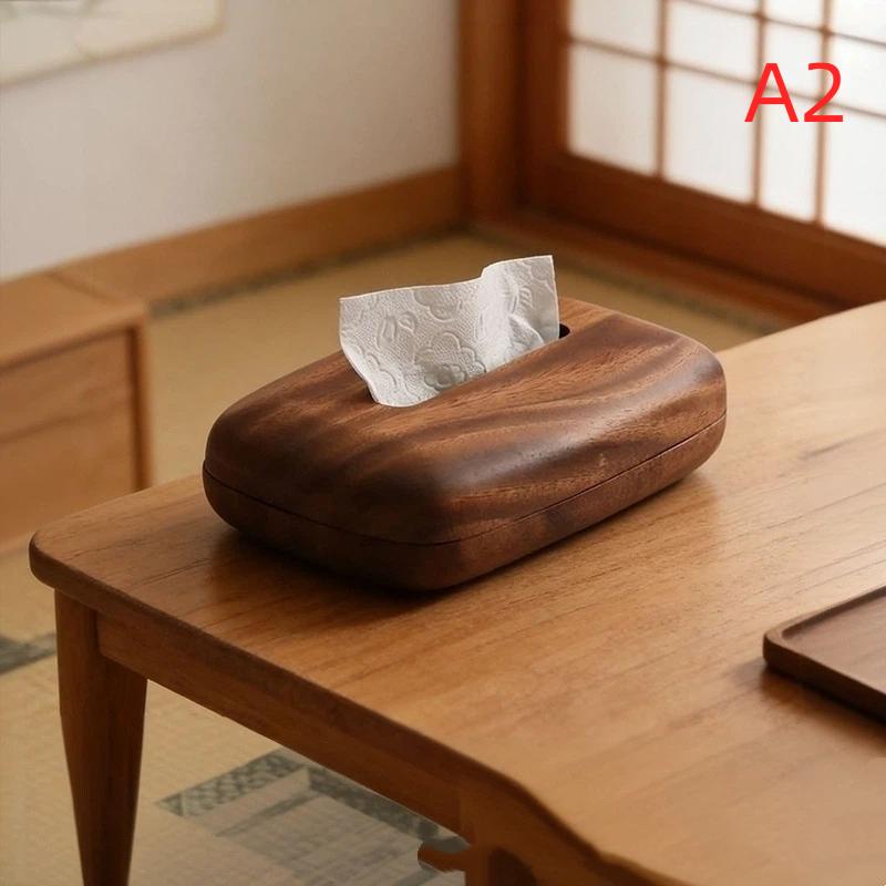 Walnussholz Taschentuchbox-Abdeckung Abnehmbarer Deckel 1 Stück Moderner Minimalistischer Holzhalter für Büro Rezeption Heimdekoration