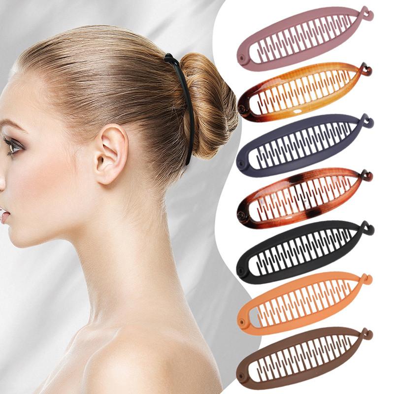 Korean Style Elliptical Hair Clip with Simple and Exquisite Back of The Head Banana Clip Hair Accessories