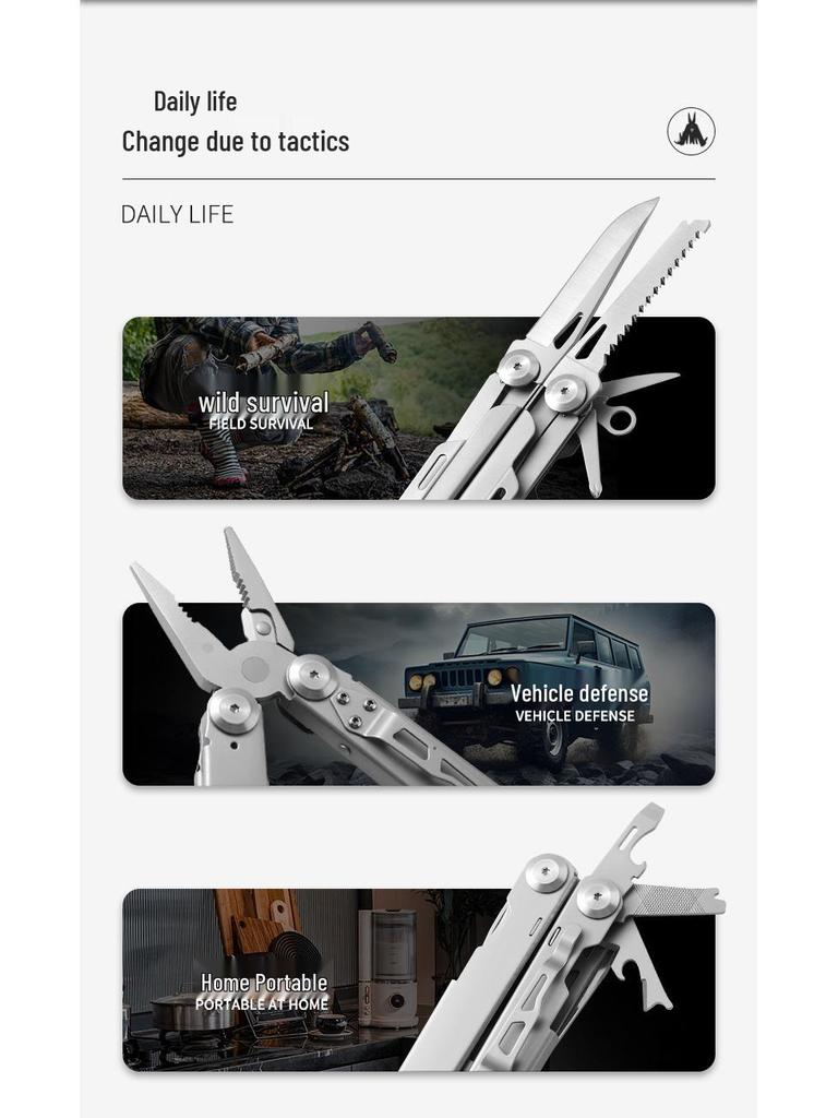 Folding Multifunctional Needle-nose Pliers & Small Knife for Outdoor Camping