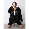 Los Angeles Art Letter Women Zipper Hoodies Hip Hop Fleece Streetwear Comfortable Female Clothes Sportswear