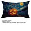 Halloween Pillow Cover Pumpkin under Starry Night Pillowcase Artistic Pillow Case for Bedroom Living Room Guest Rooms Sofa Decor