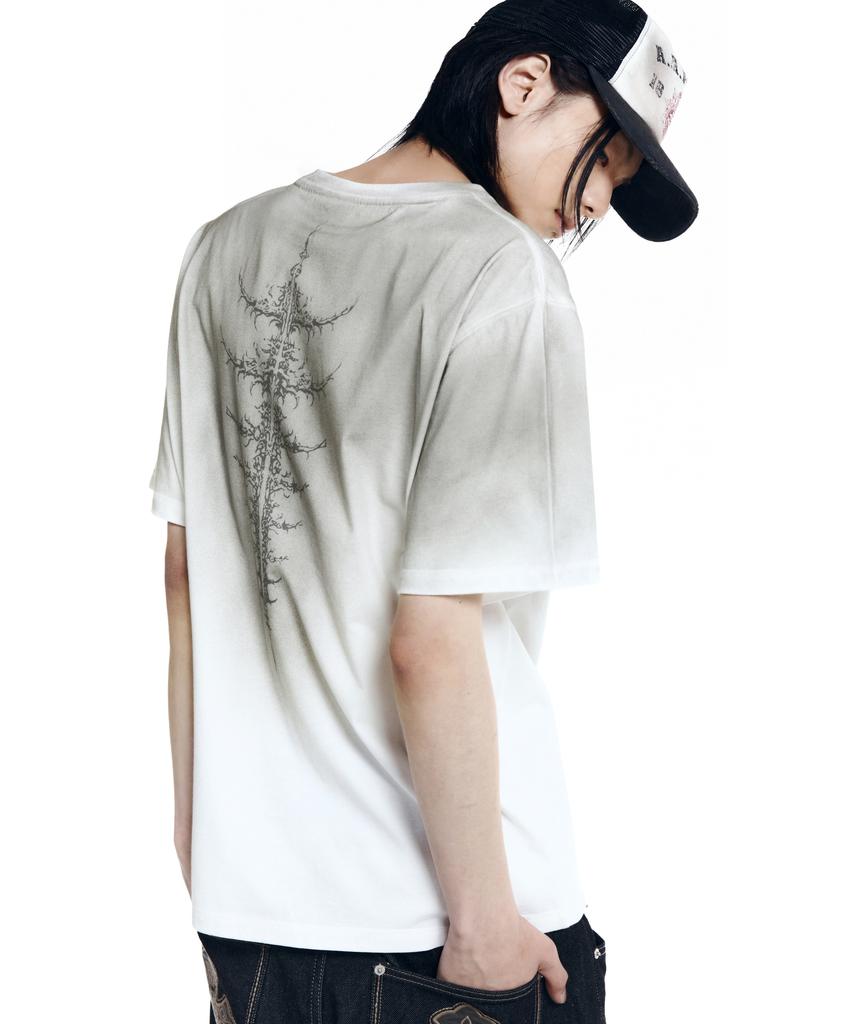 AAKAM Dirty Spray Bone Half Top (White)