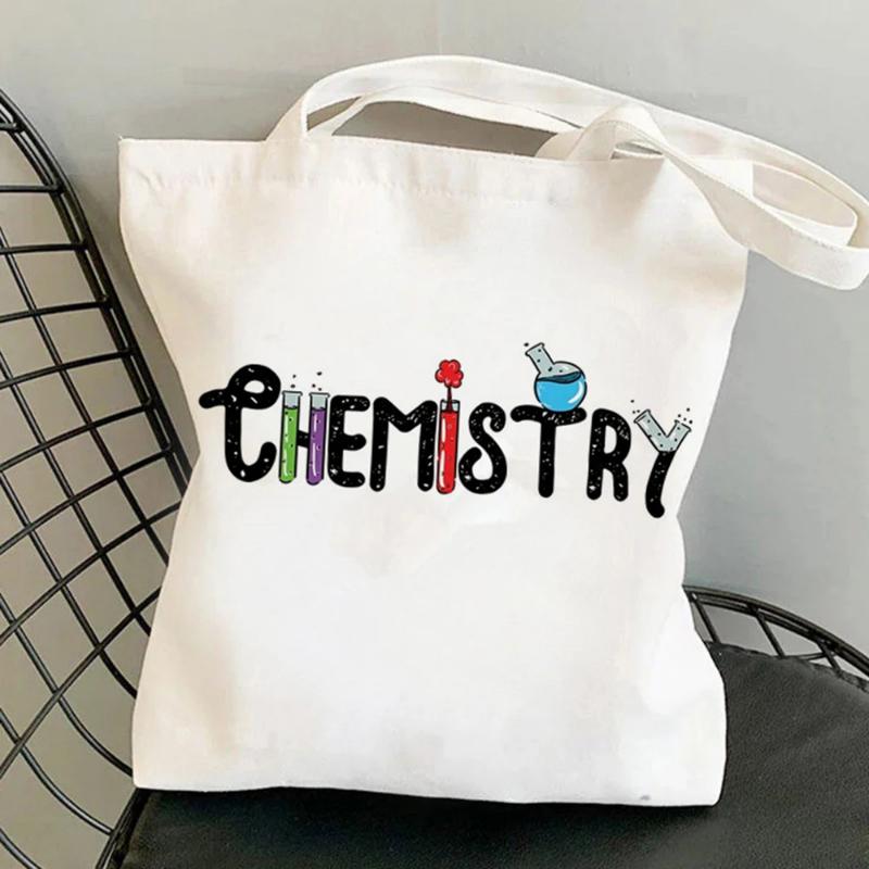 Women Shopping Bag Chemistry Canvas Bag Harajuku Reuseable Shopper Canvas Bag Girl Handbag Tote Shoulder Lady Bags