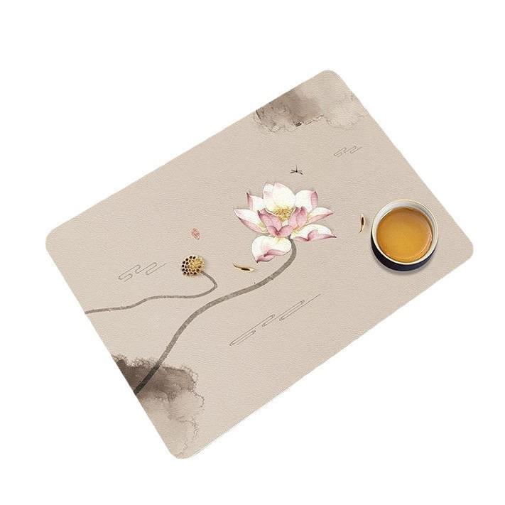 PU Heat Resistant Zen Placemat: Waterproof, Non-slip, Oil-Proof, Easy Clean