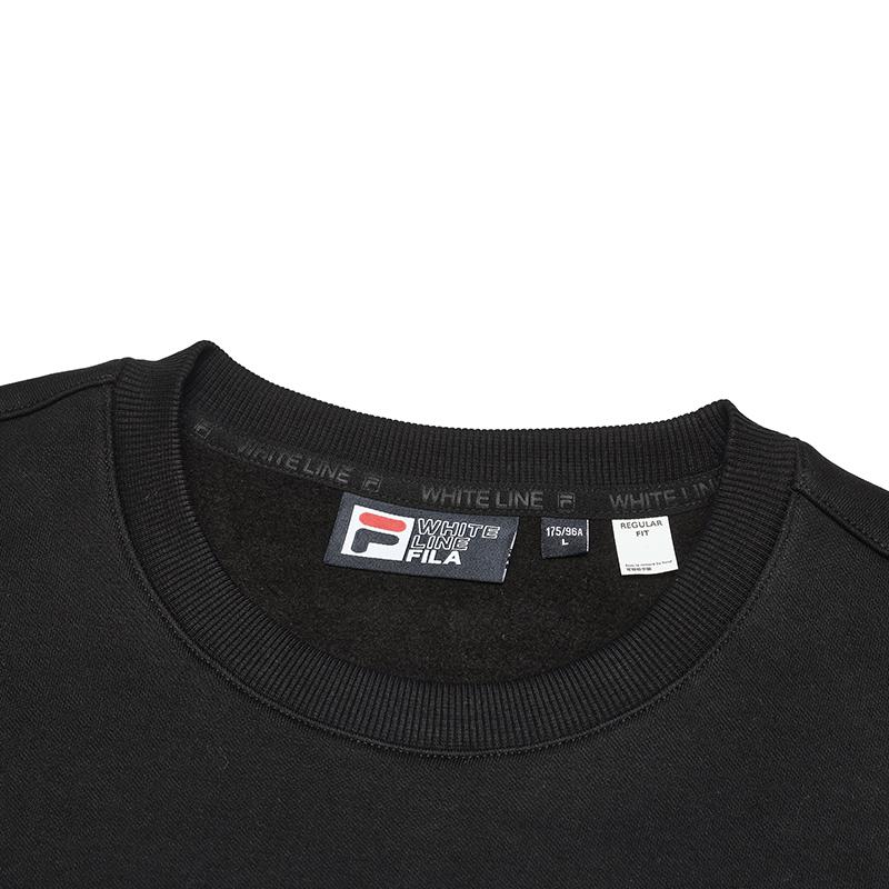 FILA Simple Versatile Casual Fleece Pullover Sweatshirt Men sweatshirt Black F11M448224FBK