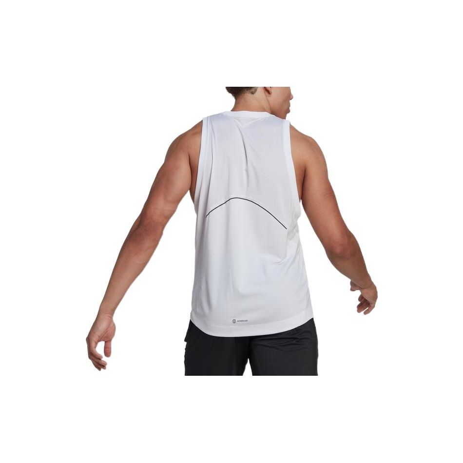 Adidas Einfarbiges Logo Lässiges Sport Feuchtigkeitstransportierendes Sporttanktop Herren Tops Weiß HP1755