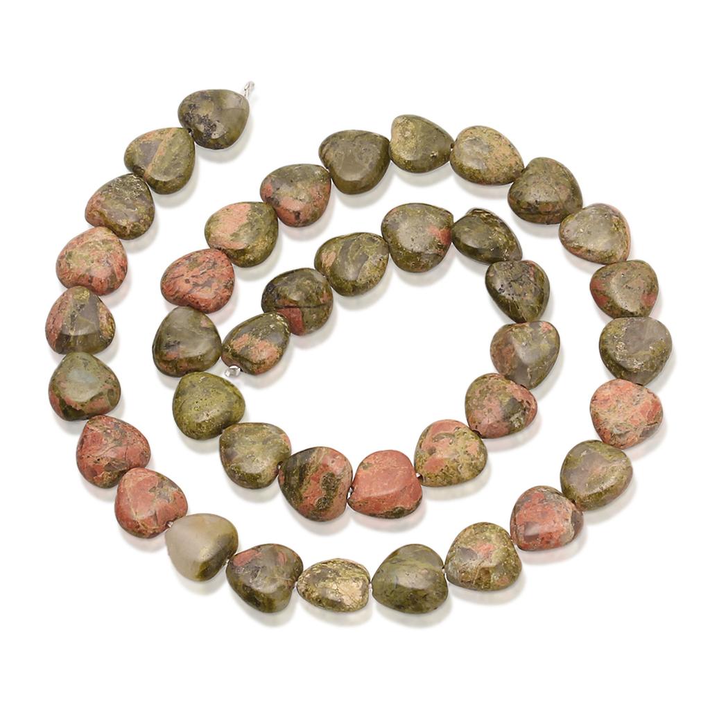1 String Natural Stone Colorful Heart shaped Agate Tiger Eye Amethyst Blue Pine Spacer Beads DIY Charm Bracelet Necklace Jewelry