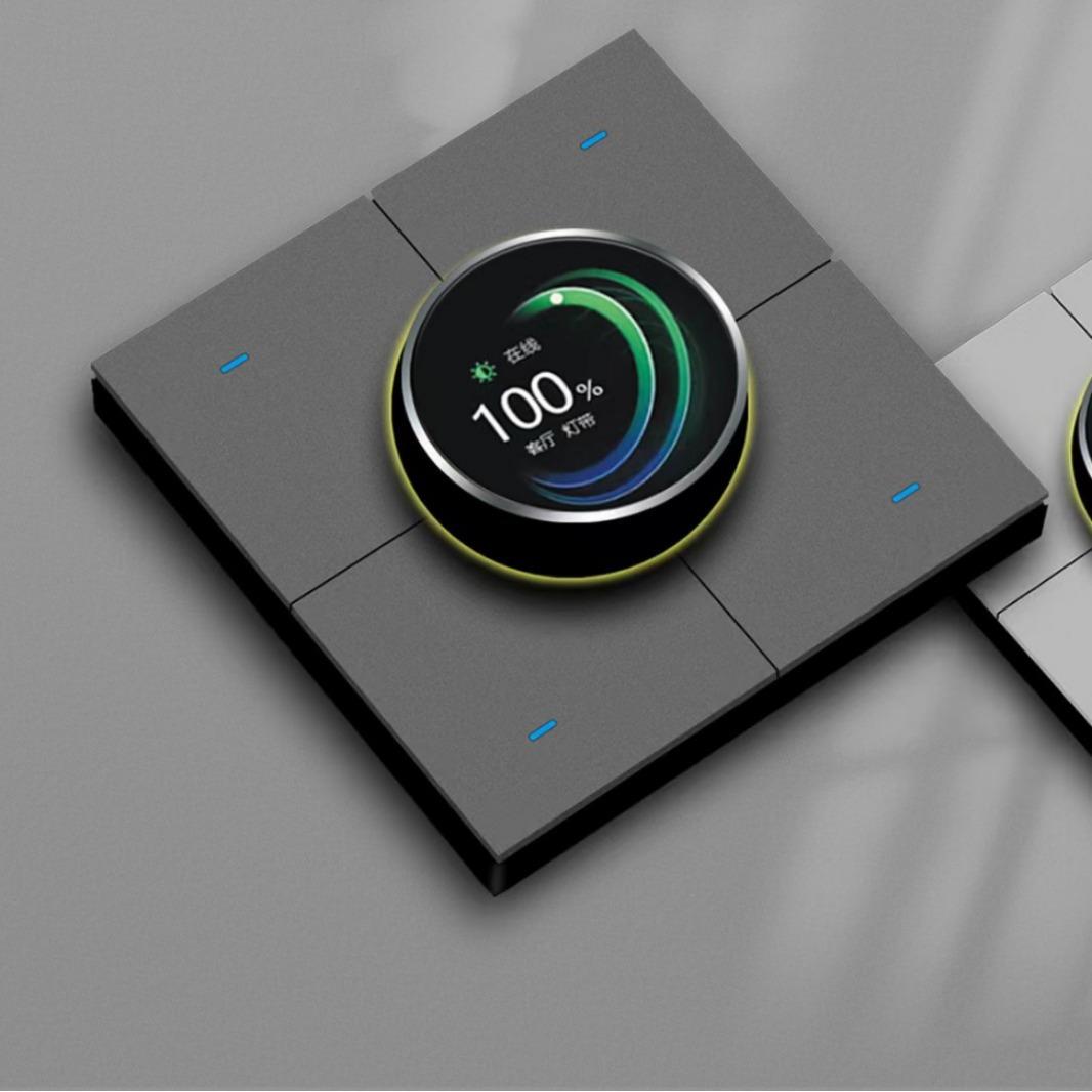 Tuya 3.5 Inch Smart Wall Switch UK Standard Wifi Connectivity UK Standard Wall Switch Smart Features (as the picture,86mm*86 mm&Uk Standard)