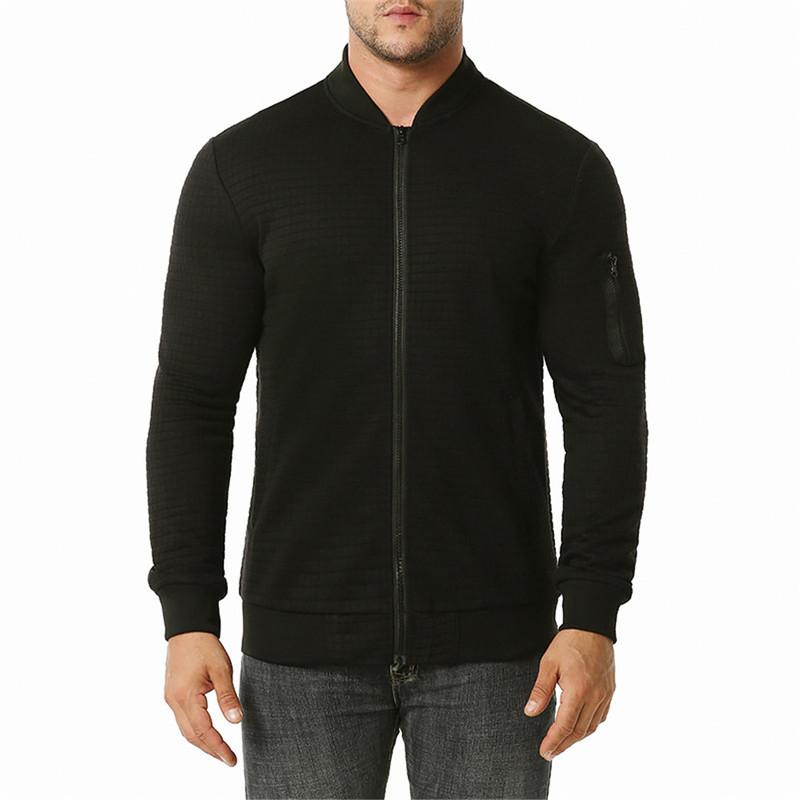 mens plain black fleece jacket