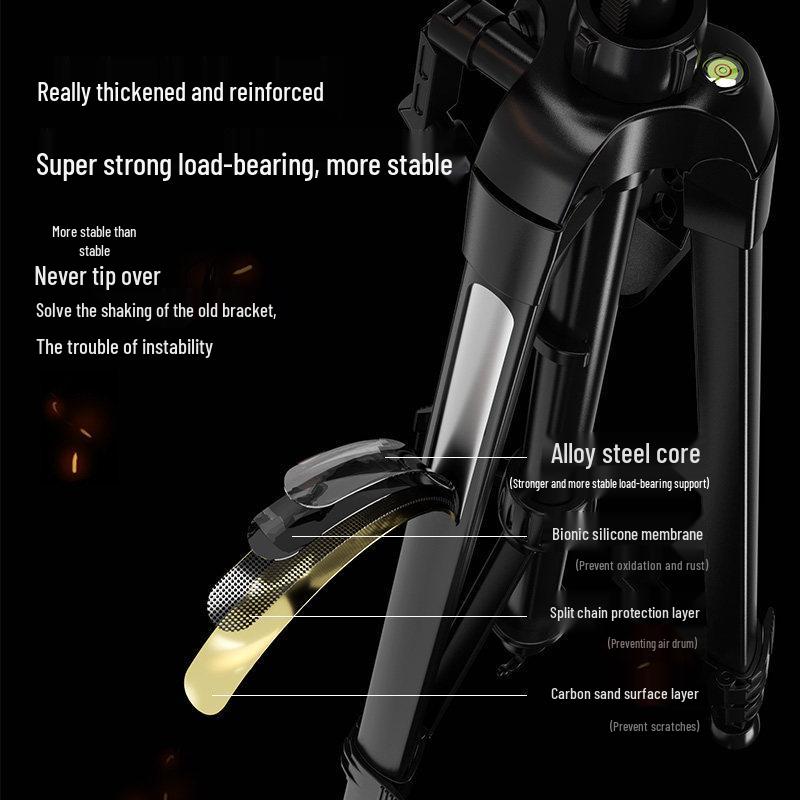 Portable Universal Tripod for DSLR/Mirrorless Cameras with Fill Light, Ideal for Outdoor Live Broadcasts
