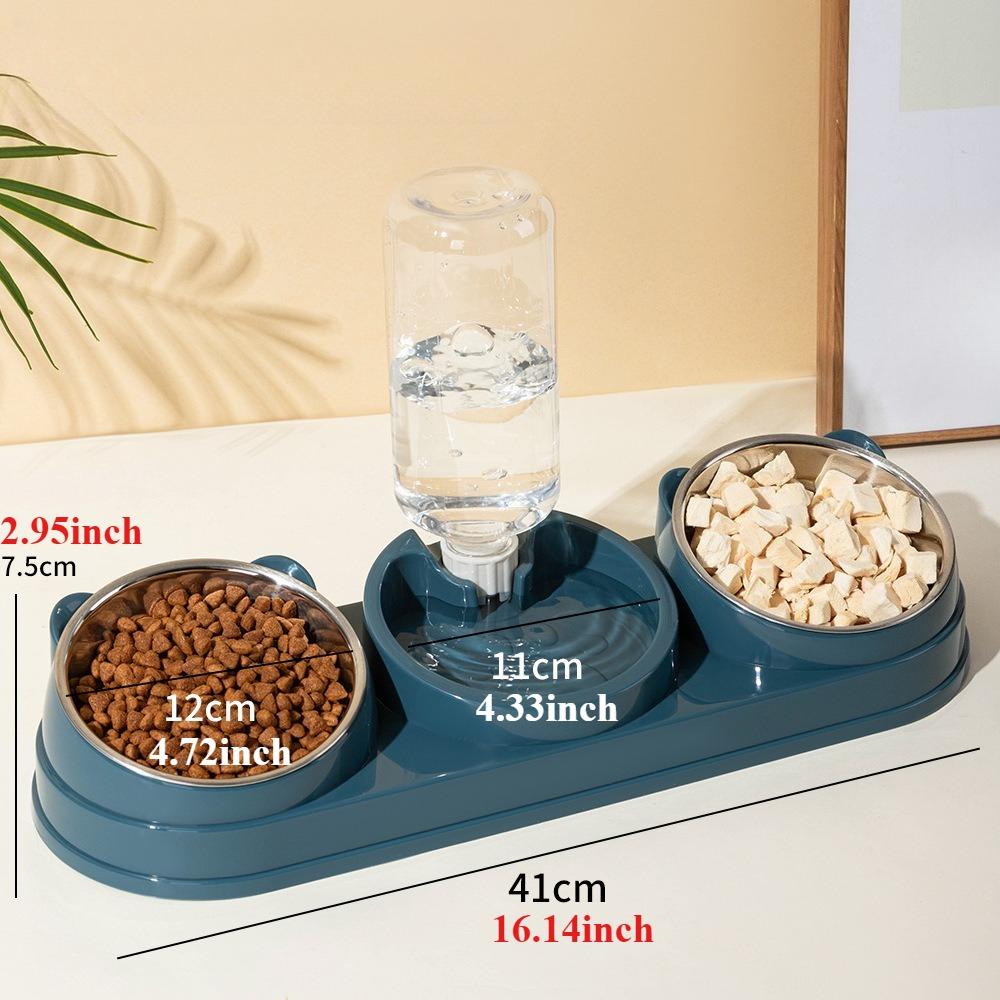 Elevated Bowl for Cats and Dogs Durable Two-in-one Feeder Bowl Food Bowl Automatic Drinking Water Small Cat Dog Pet Supplies