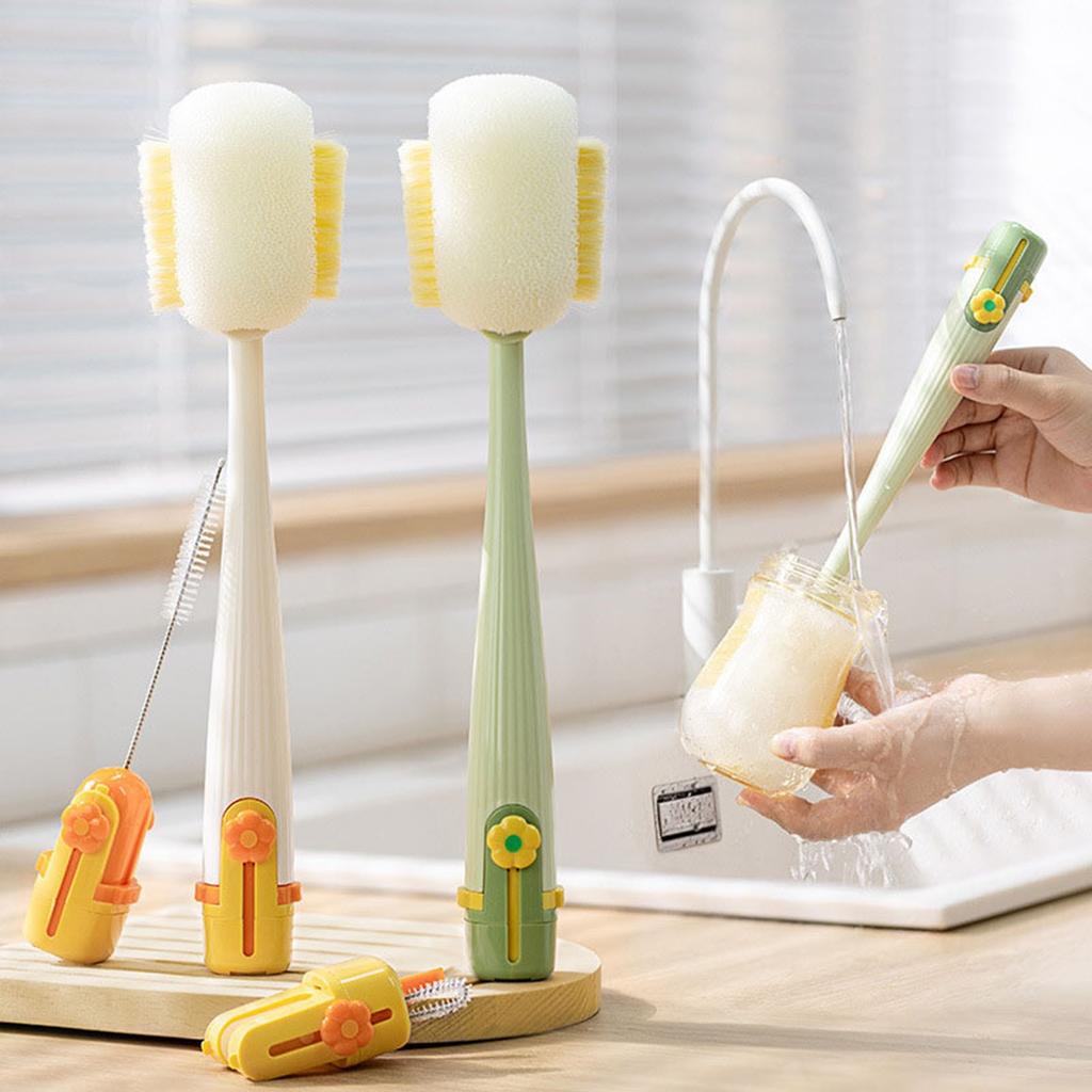 Cup Brush Water Cup Cleaning Long Handle Multifunctional Five-in-one Insulation Cup Cover Brush Baby Bottle Special Cleaning Sponge Brush