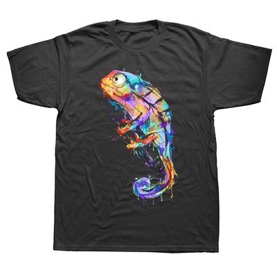 Funny Colorful Chameleon Graphic Tshirt Men Womens Fashion Casual Oversized Tshirts Mens 100 Cotton T Shirt