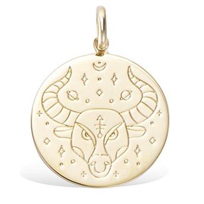 [R3854] - Gold Plated 'Taurus' Pendant - 20 Mm
