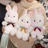 Cute Soft Bow Tie Bunny Doll Plush Toy Little White Rabbit Doll Children's Company Soothing Doll