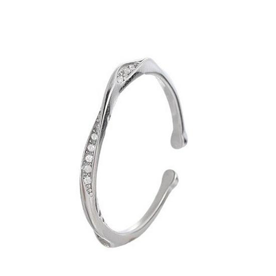 Sterling Silver Mobius Open Ring: Women's Elegant Design for Index Finger