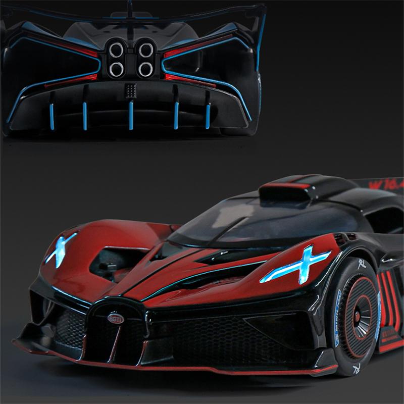 Modellino Auto Sportiva in Lega Bugatti Bolide 1/24 Diecasts & Veicoli Giocattolo Modello Auto Concettuale in Metallo Simulazione Suono Luce Regalo per Bambini