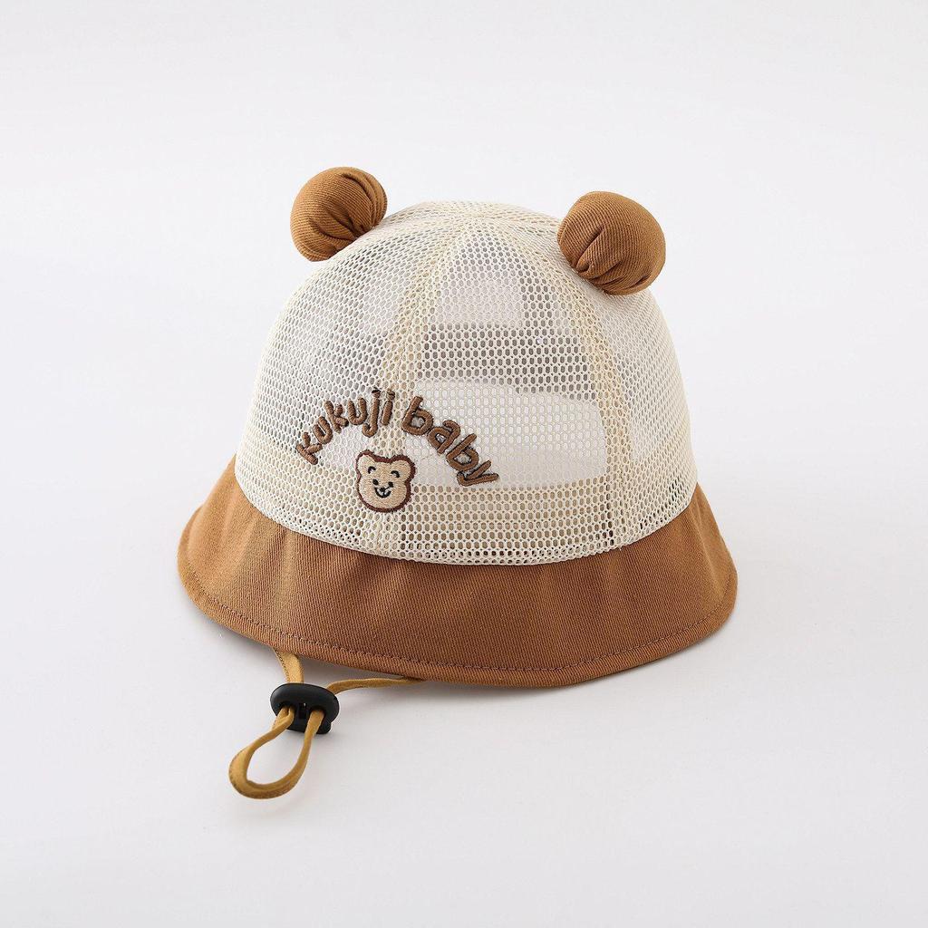 Breathable Mesh Little Bear Summer Hat for Kids - Sun Protection Bucket Hat for Boys & Girls