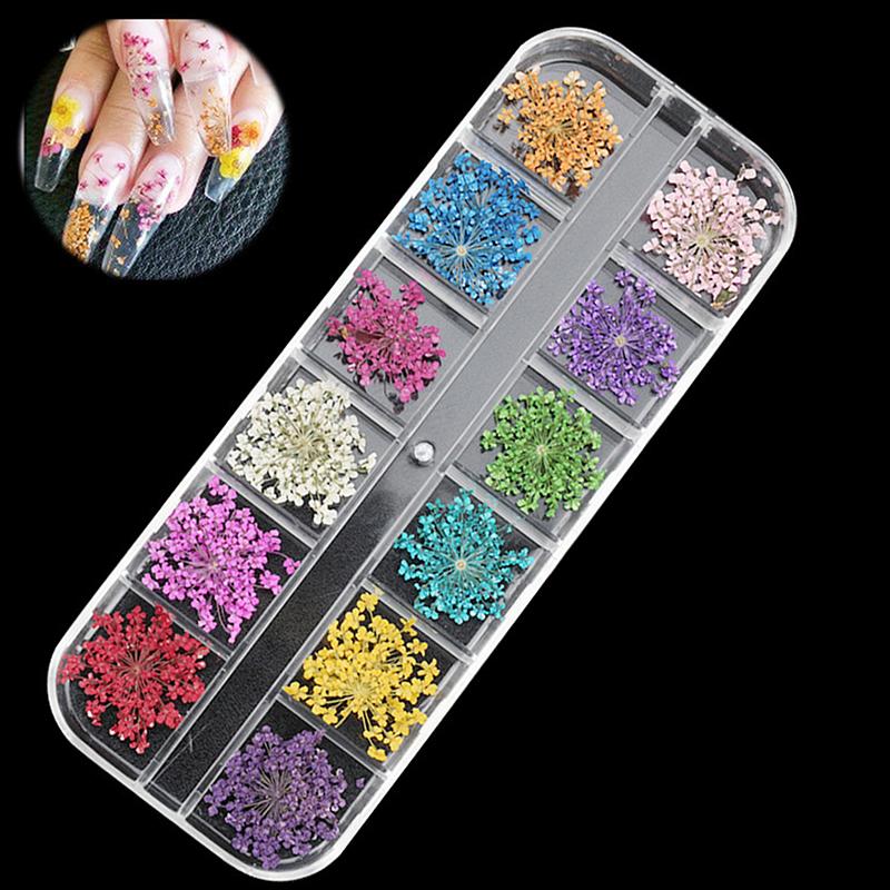 Flower Nail Art Decoration Real Mini Dried Blossom Natural Floral Stickers Nail Charms Diy Manicure Nails Accessories Home Salon