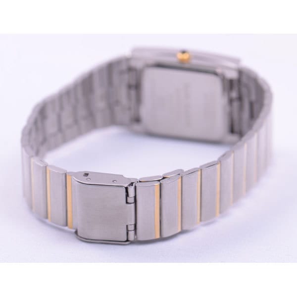 J-AXIS Men's MJG-Y75-T (Made in Japan Sun Flame) Rectangular Watch Gold Analog