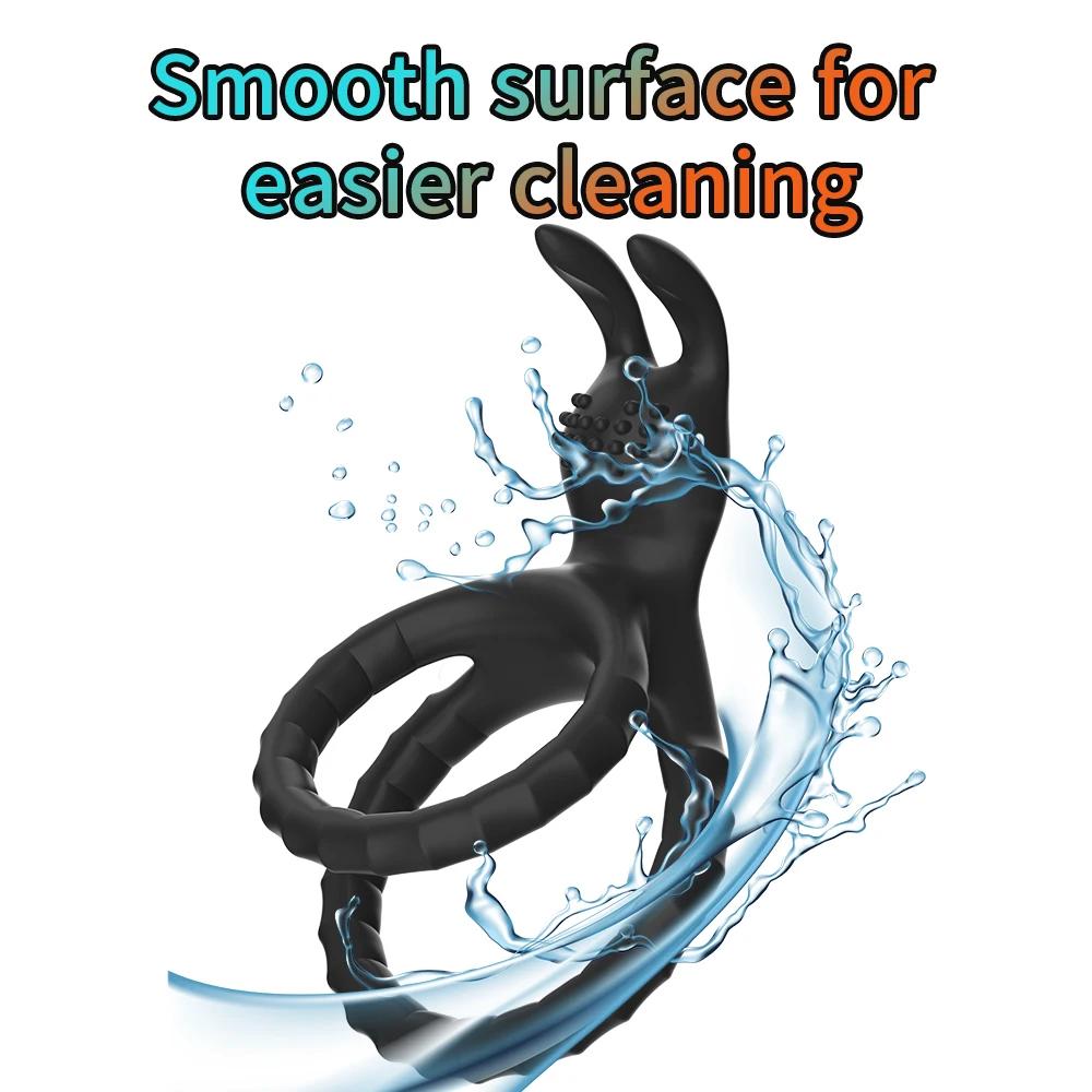 Men's Silicone Penis Ring Clitoris Stimulator Cock Ring Ejaculation Delay Penis Ring Erection Ring Sex Toys for Men Couples