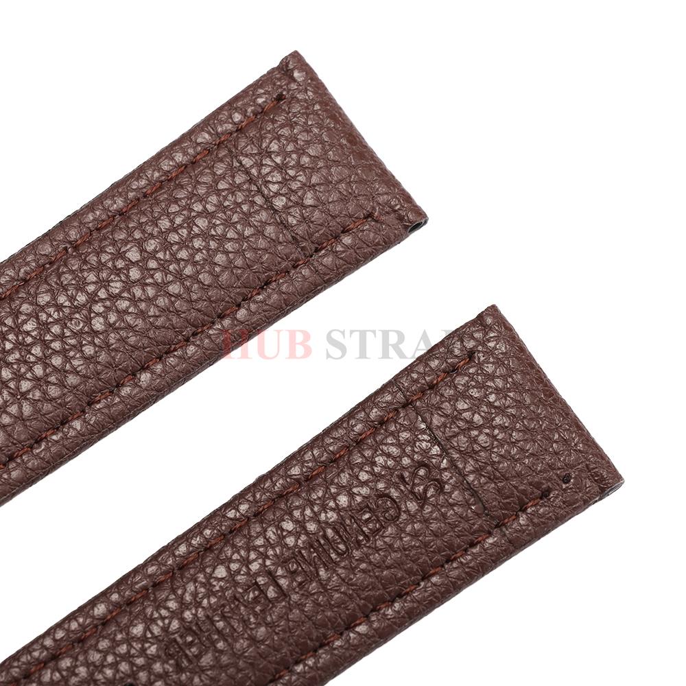 Handmad Soft Watchband Lychee Pattern Black Strap 12mm 14mm 16mm 18mm 20mm 22mm Vintage Cowhide Bracelet for Men Women Bracelet