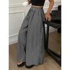 Fashion Striped Elastic Waist Straight Leg Wide Leg Pants Women Elegant Casual Loose Long Pants Spring Autumn Printed Simple Clothing