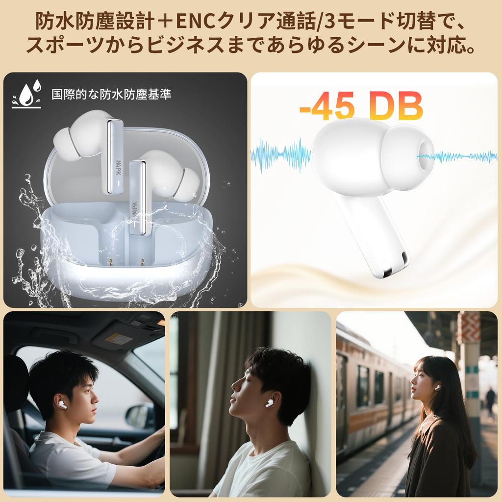 Wireless Bluetooth Earbuds with the Latest Noise Cancelling Automatic Six 13mm OSNC ENC Noise Clear Audio Single or Compatible with for Web and